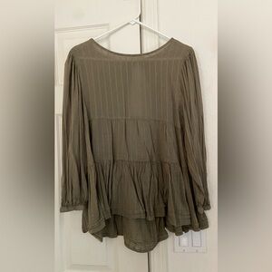 American Eagle outfitters,boho, semi sheer, open back Baby doll blouse